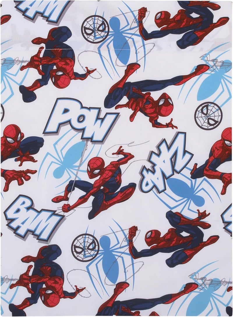 NoJo Marvel Spiderman to The Rescue Red, White, and Blue 4 Piece Toddler Bed Set - Comforter, Fitted Bottom Sheet, Flat Top Sheet, and Reversible Pillowcase - Image 4